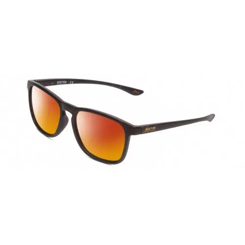 Reaction KC2834 Unisex Polarized Sunglasses Black Red Tortoise 56mm Red Mirror Polar by Kenneth Cole