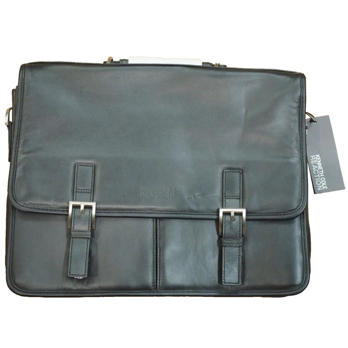 York Black Leather Briefcase Women`s Christina Flap-plegate by Kenneth Cole