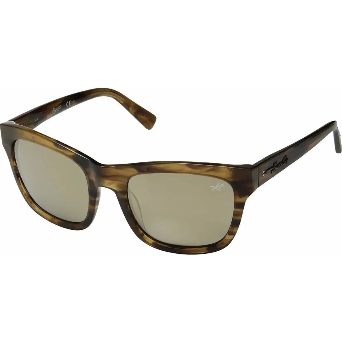 Kenneth Cole Designer Sunglasses KC7201-62C in Havana with Gold Mirror Lens