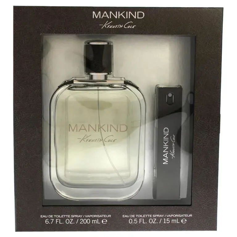 Gift Set Men Kenneth Cole Mankind 2 Piece 6.7 oz Edt Spray+ 0.5 oz Edt Spray
