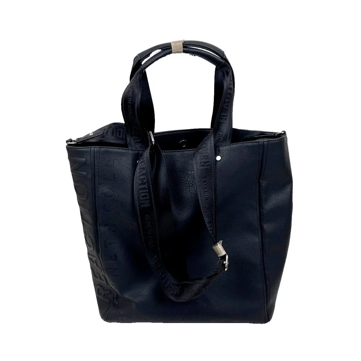 Kenneth Cole Reaction Womens Black Non-leather Inner Dividers Zipper Tote Bag