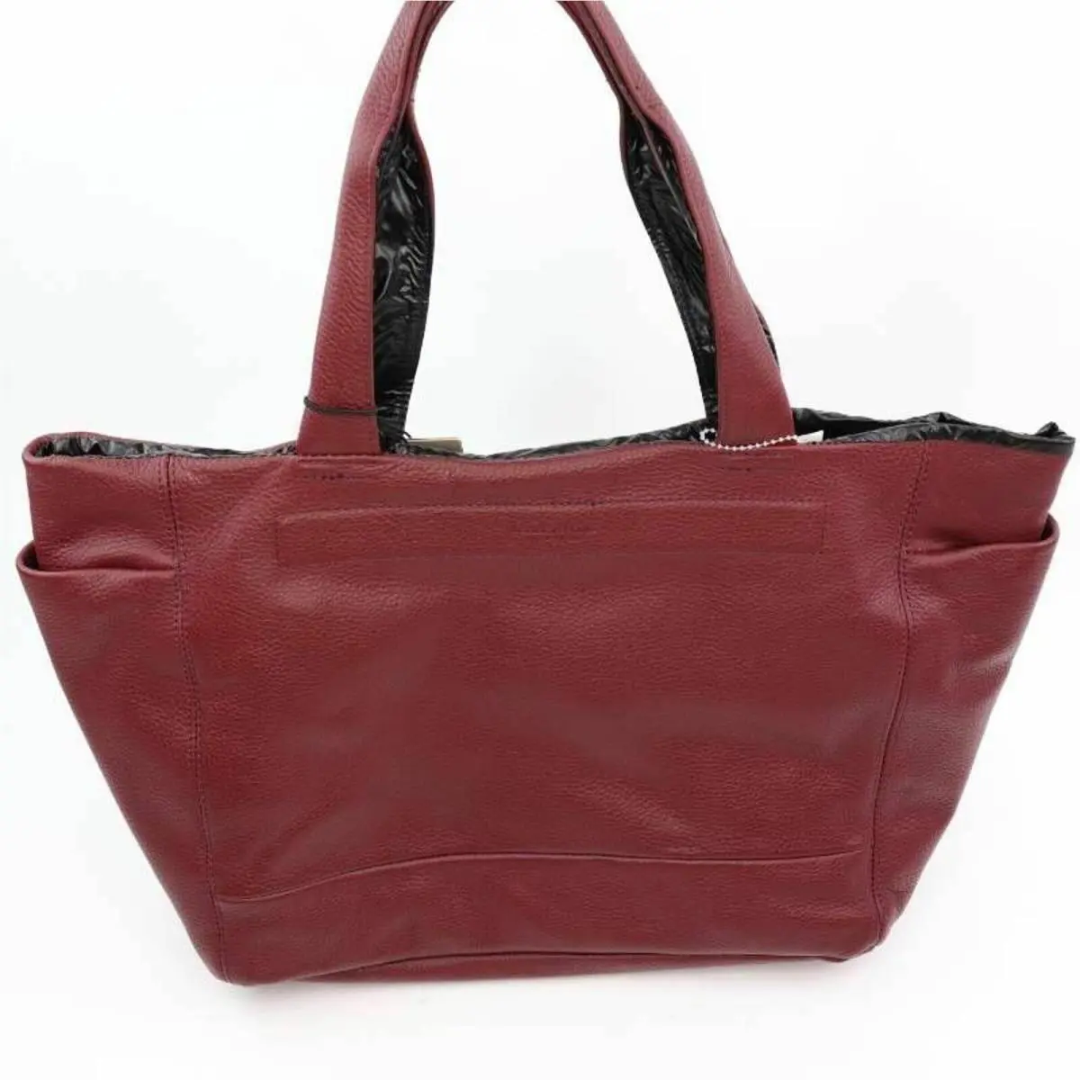 Kenneth Cole Womens Stanton Reversible Tote Bag Red Textured Leather M