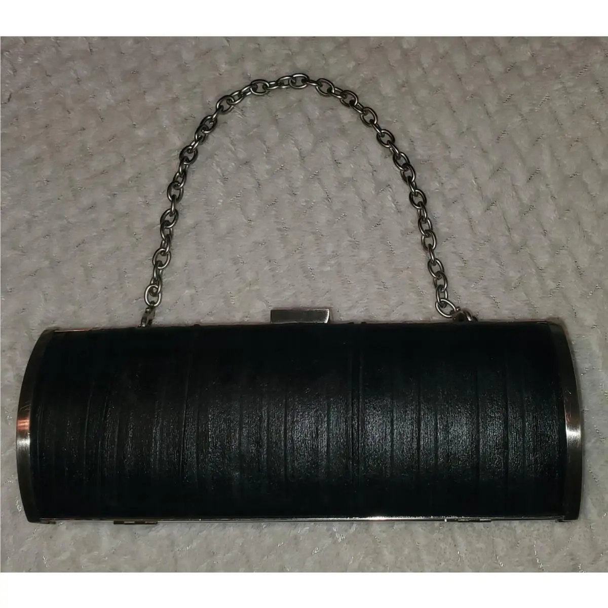 Kenneth Cole Unlisted Clutch Dark Gray Small Roll Clutch Bag/ Silver Cha
