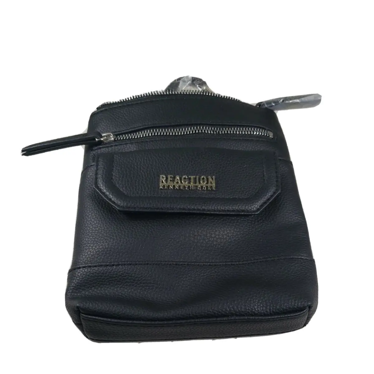Kenneth Cole Gabriella Mini Crossbody 8” X 7” Zipper Top Pouch Snap Pouch Black