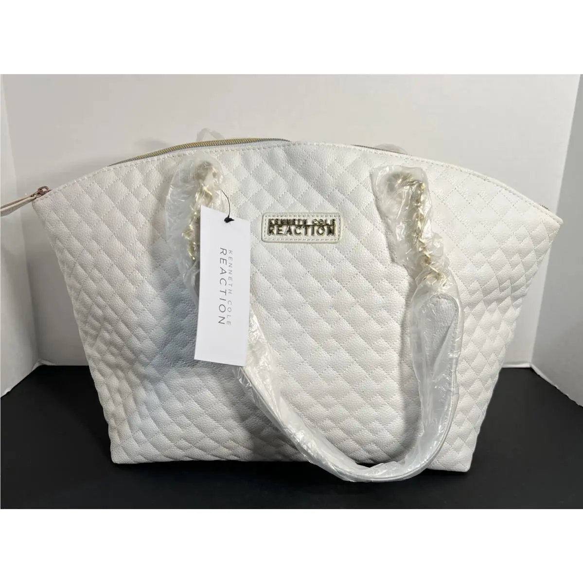 Kenneth Cole Reaction Large Shopper Purse Bag Milk White