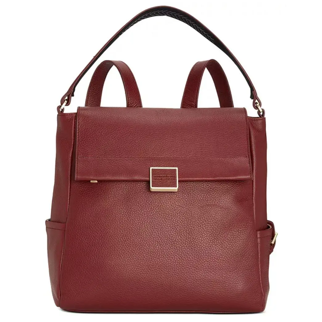 Kenneth Cole York Christie Leather Backpack Port Wine Color