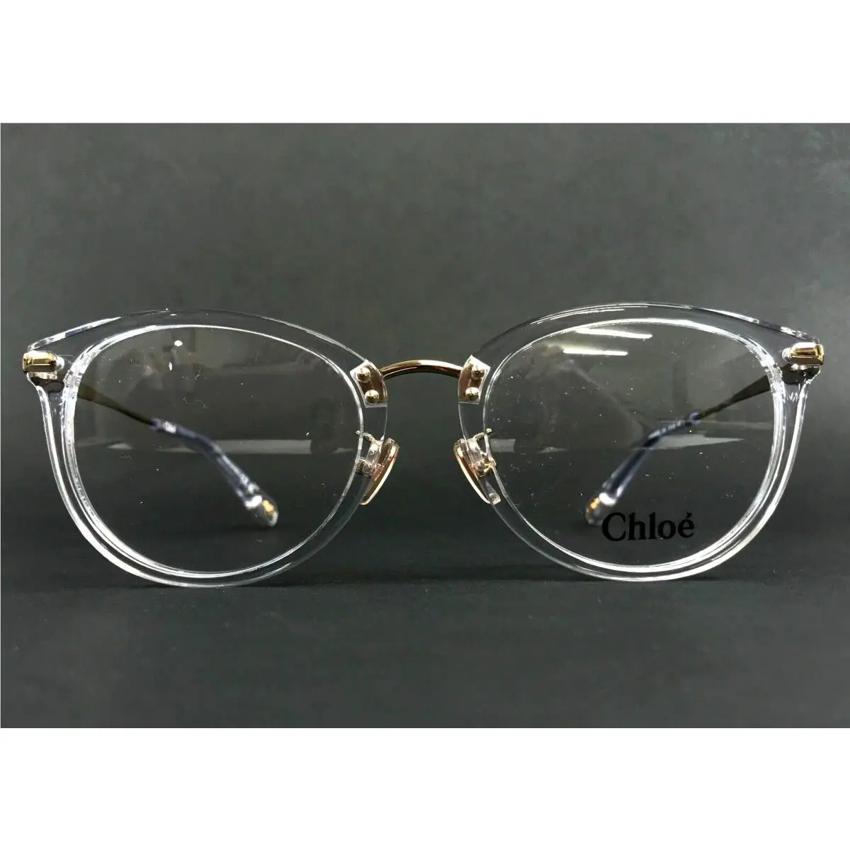Chloe Eyeglasses Frames CH0248OA 004 Clear Gold Round Asian Fit 53-20-145