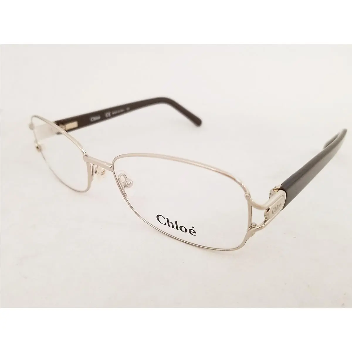 Chloe CE 2117 Eyeglasses Frame 713 Silver Brown 54mm Women Italy with Case