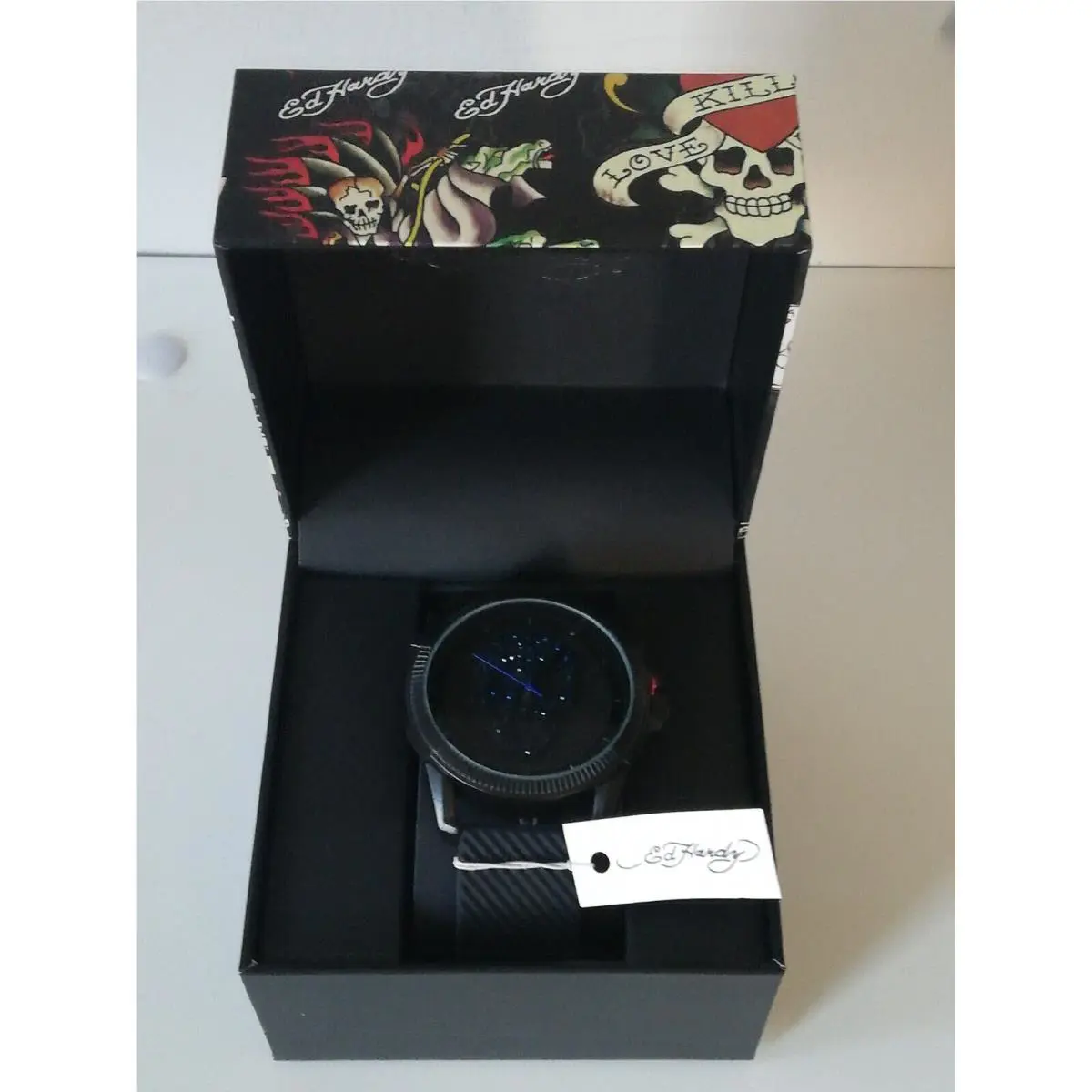 Men s Blue Skullface Watch by Ed Hardy