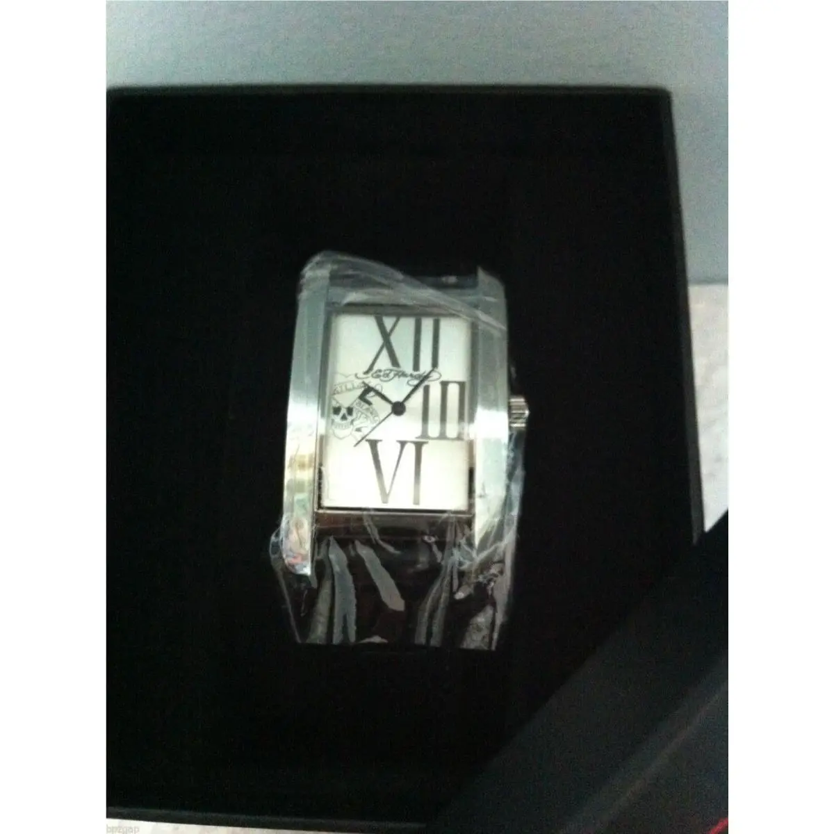 Ehm 1113SL White Face Black Strap Dress Watch by Ed Hardy