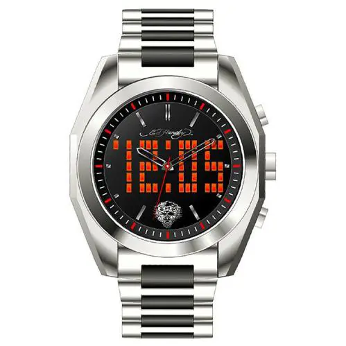 ED Hardy Sitg Analog Digital Steel Watch Led Black Tiger Tattoo by Ed Hardy