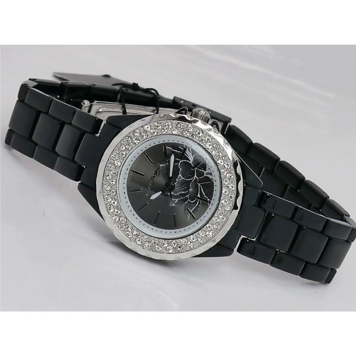 ED Hardy 1117-BK Royale Black Dial Steel Womens Watch Crystals by Ed Hardy