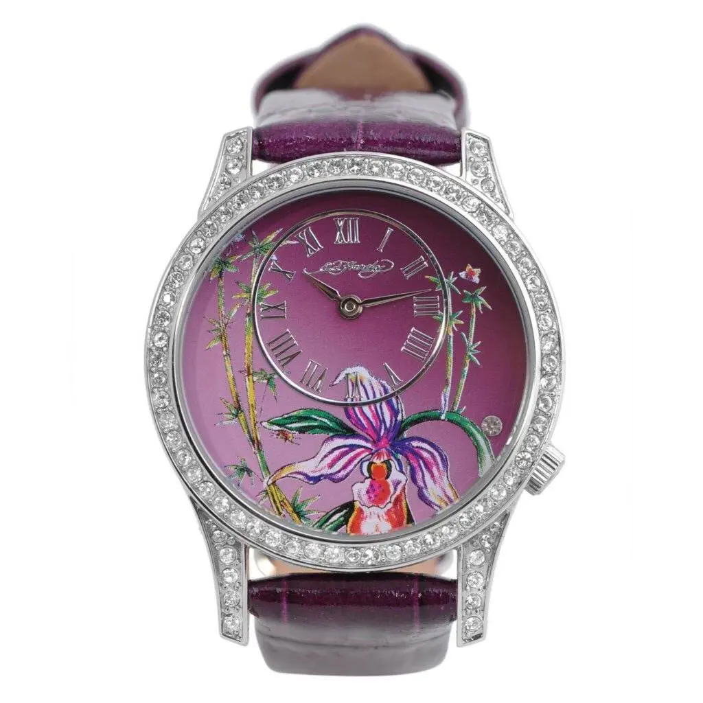 ED Hardy BY Christian Audigier Elizabeth El-pu Ladies Crystal Leather Watch by Ed Hardy