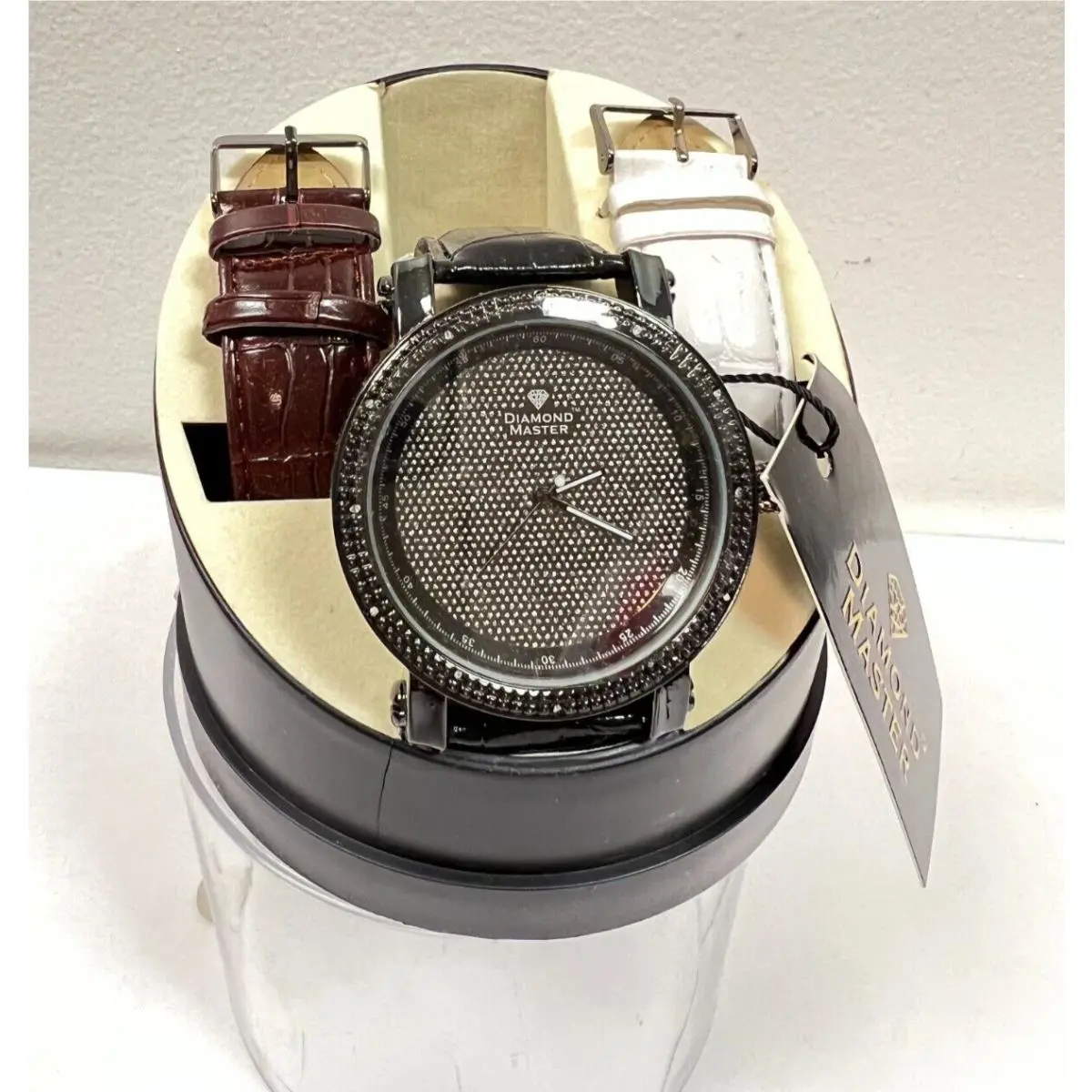 Watch Diamond Quartz Ice Maxx W/changeable Leather Bands Black Face by Ice-Watch