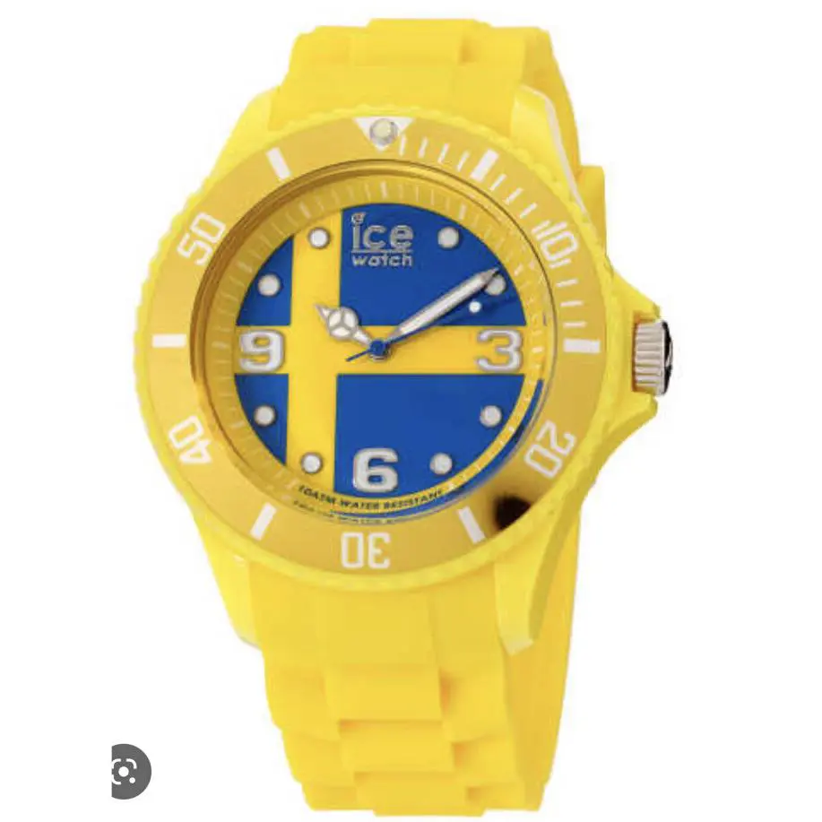 2012 Ice World Sweden Edition Big Unisex Yellow Blue Analogue Watch by Ice-Watch