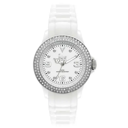 Ice-watch ST.WS.B.S.11 Stone Sili White Silicone Strap Swarovski Elements Watch