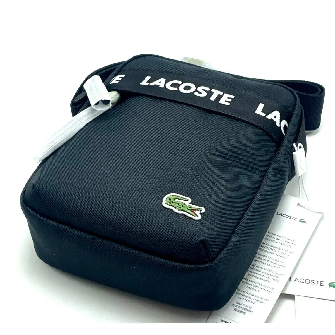 Unisex Lacoste Neocroc Shoulder Bag Black NU4686NZ N37