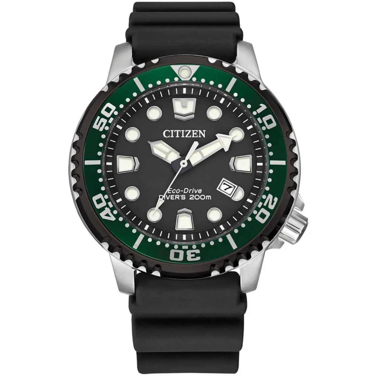 Citizen Men`s Watch Promaster Dive Black Dial Polyurethane Strap BN0155-08E - Dial: Black, Band: Black, Bezel: Red, Blue, Black, Green
