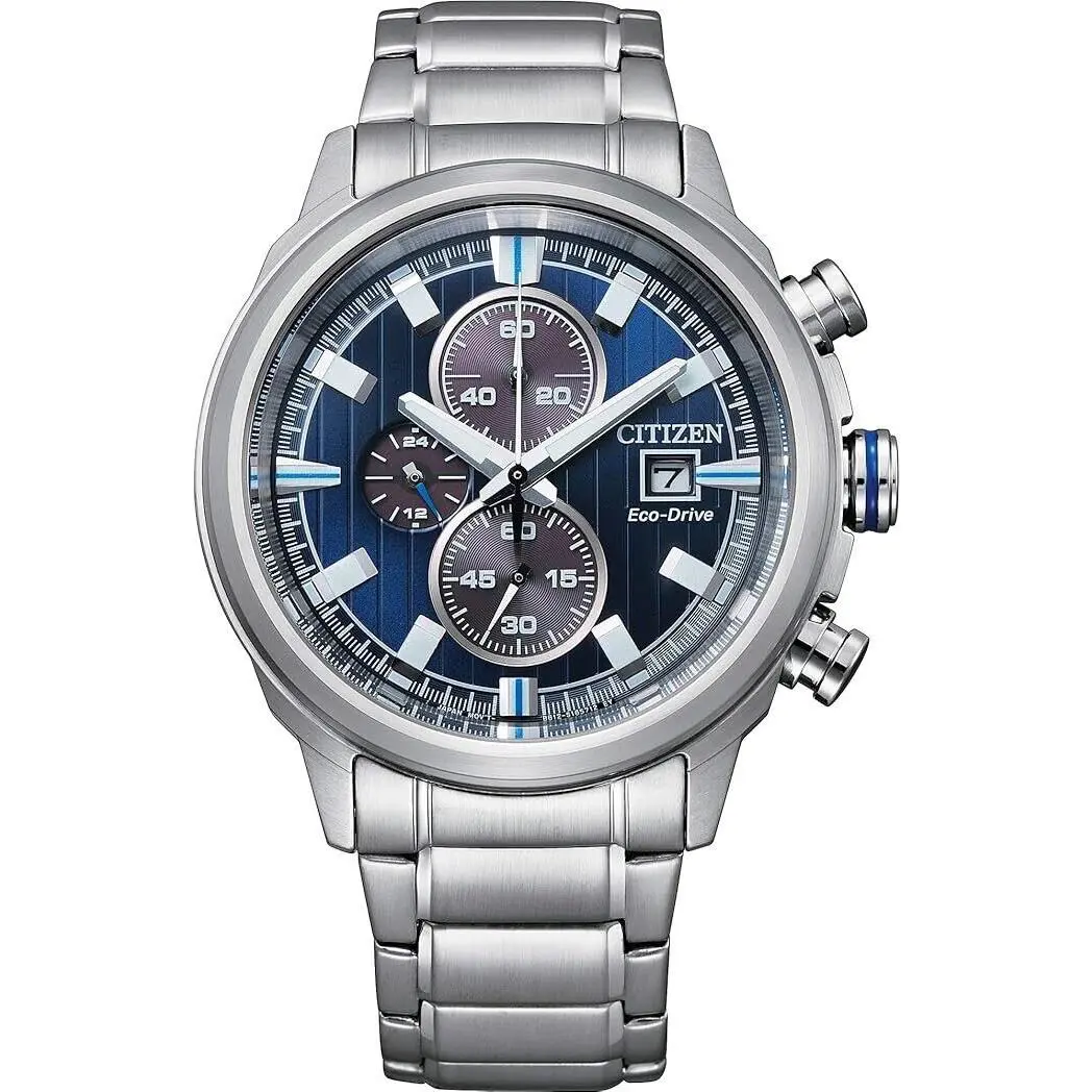 Citizen Eco-drive Brycen Chronograph Men`s Watch Weekender Silver-tone CA0731