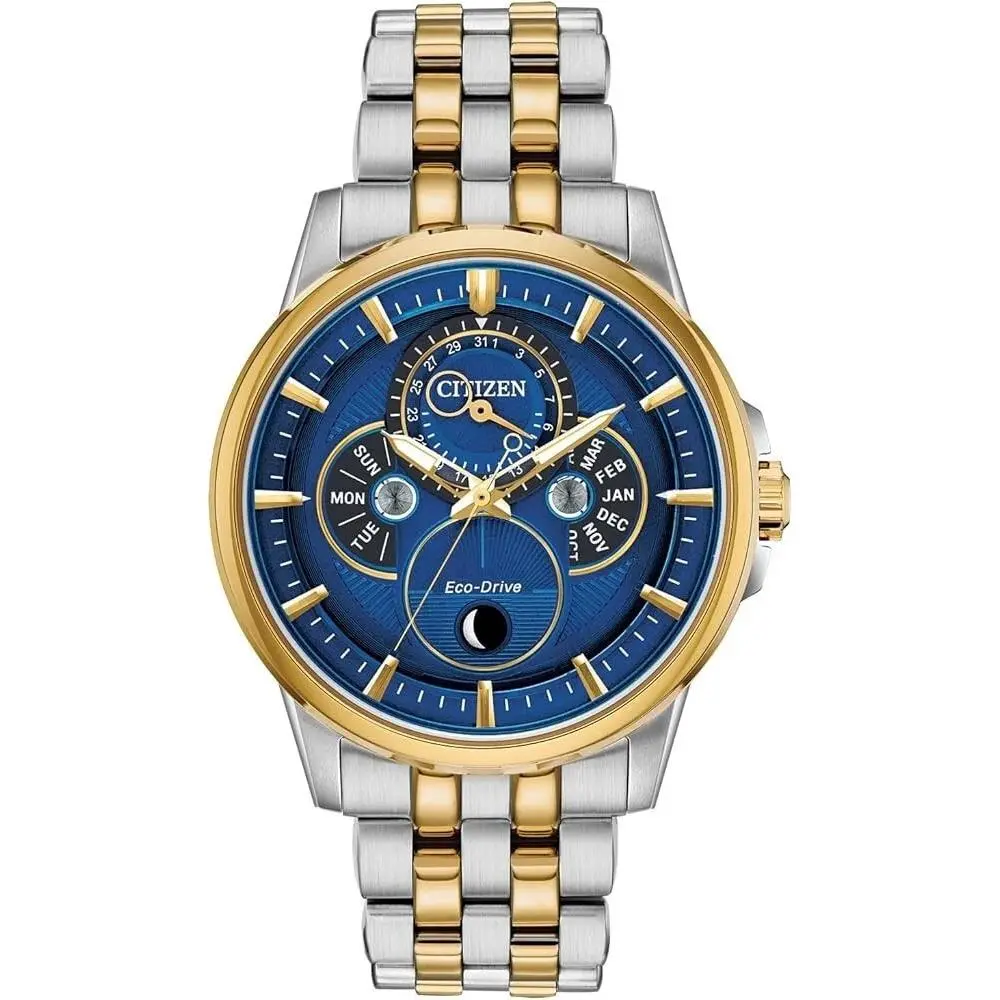 Eco Drive Citizen Moon-phase Multi-function Blue Dial Men Watch BU0054-52L