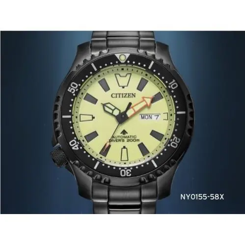 Citizen Promaster Dive Automatic Men`s 44MM NY0155-58X - Dial: Yellow, Band: Black, Bezel: Black