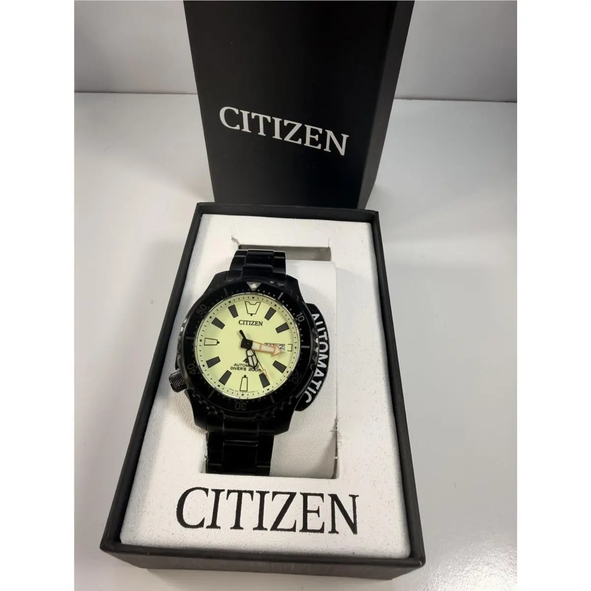 Citizen Promaster Dive Automatic Men`s Calendar Black Watch 44MM NY0155-58X - Dial: Yellow, Band: Black