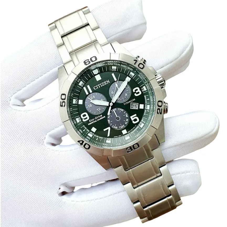 Citizen BL5550-50X Men`s Titanium Eco-drive Date Brycen Chronograph Watch