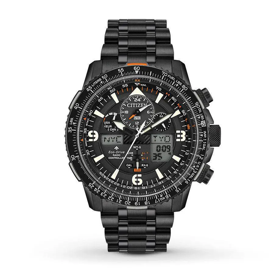 Citizen Men`s Eco-drive Skyhawk A-t Chronograph Stainless Steel Watch JY8075-51E