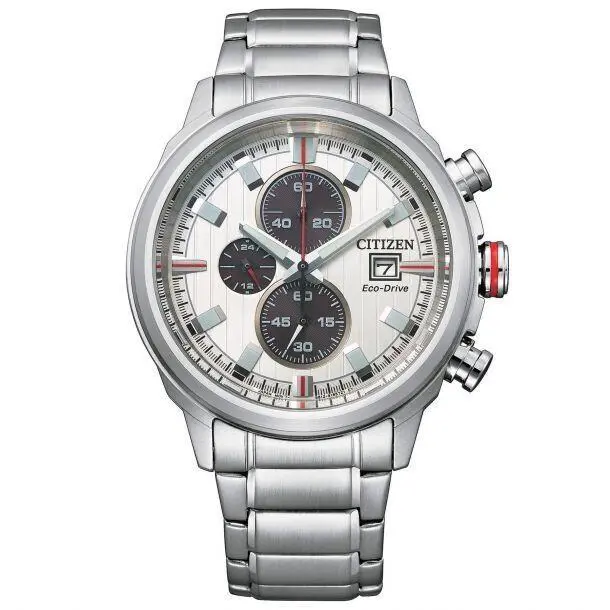 Citizen CA0736-54A Men`s Eco-drive Stainless Steel Silver Dial Chronograph Watch