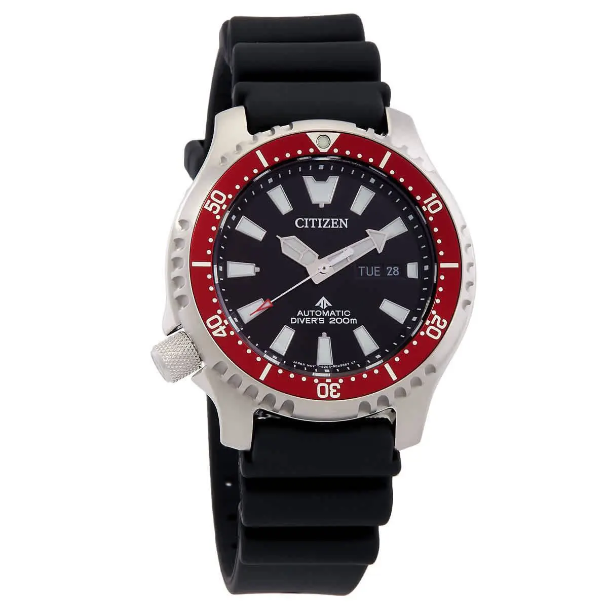Citizen Promaster Dive Automatic Black Dial Men`s Watch NY0156-04E - Black, Dial: Red, Black, Band: Black