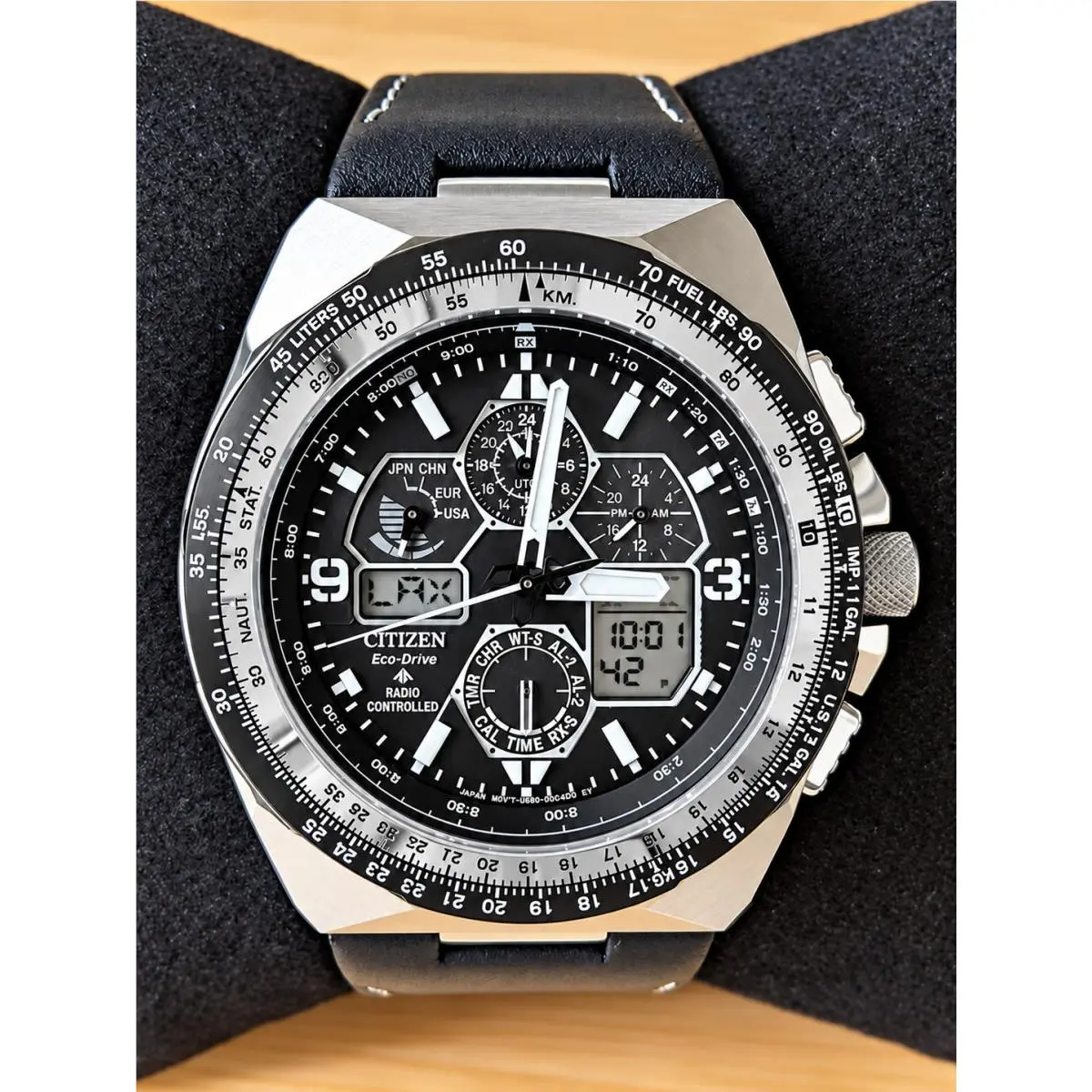 Citizen Promaster Skyhawk A-t Chronograph Gmt Black Dial Men`s Watch JY8149-05E