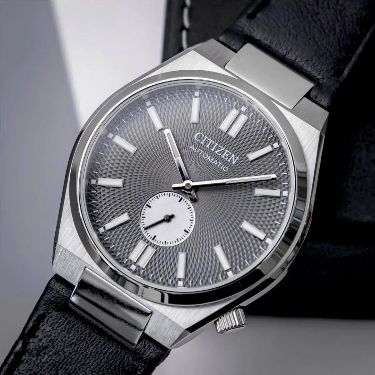 Citizen Tsuyosa Sapphire Crystal Automatic Gray Dial NK5010-01H - Dial: Gray, Band: Black, Bezel: Silver