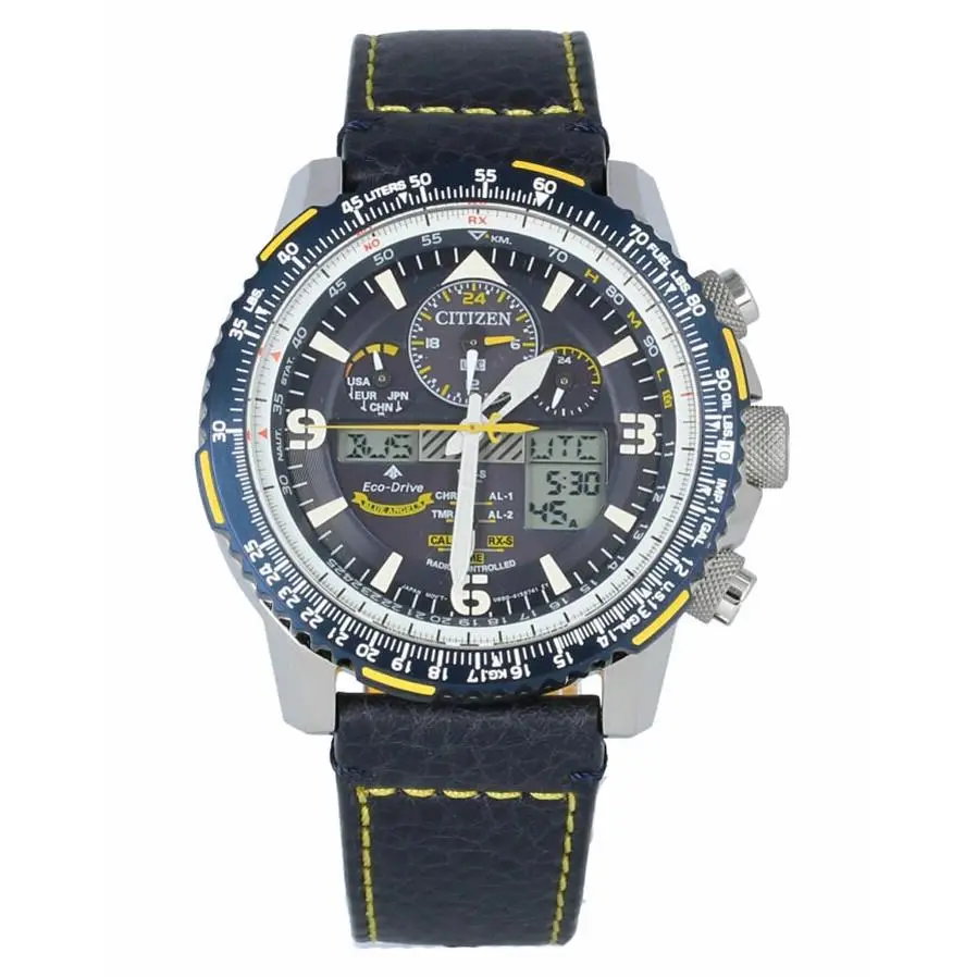 Citizen Blue Angels Men`s Watch Promaster Skyhawk Eco-drive A-t JY8078-01L - Dial: Blue, Band: Black, Bezel: Blue