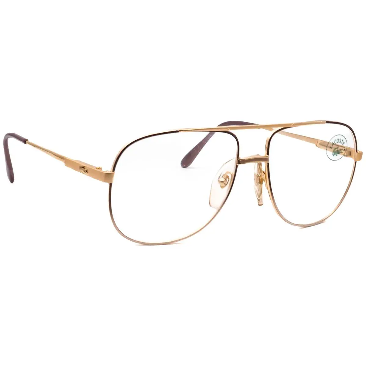 Lacoste Vintage Eyeglasses 727/1 F L 234 Gold/brown Aviator France 57 16 140 - Frame: Gold/Brown Gradient
