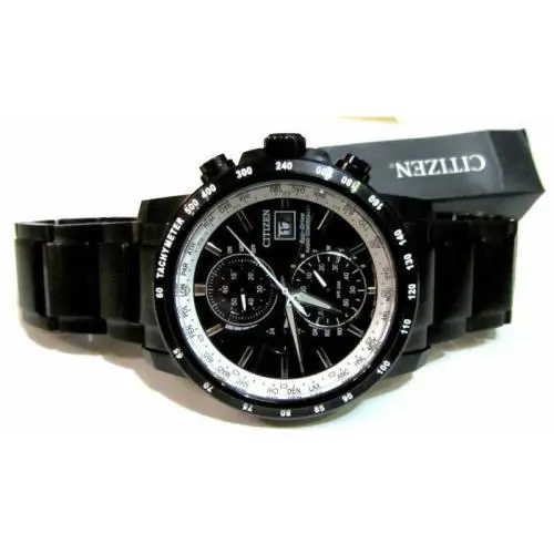 AT8175-58E Radio Controlled World Time Tachymeter Men`s Watch by Citizen