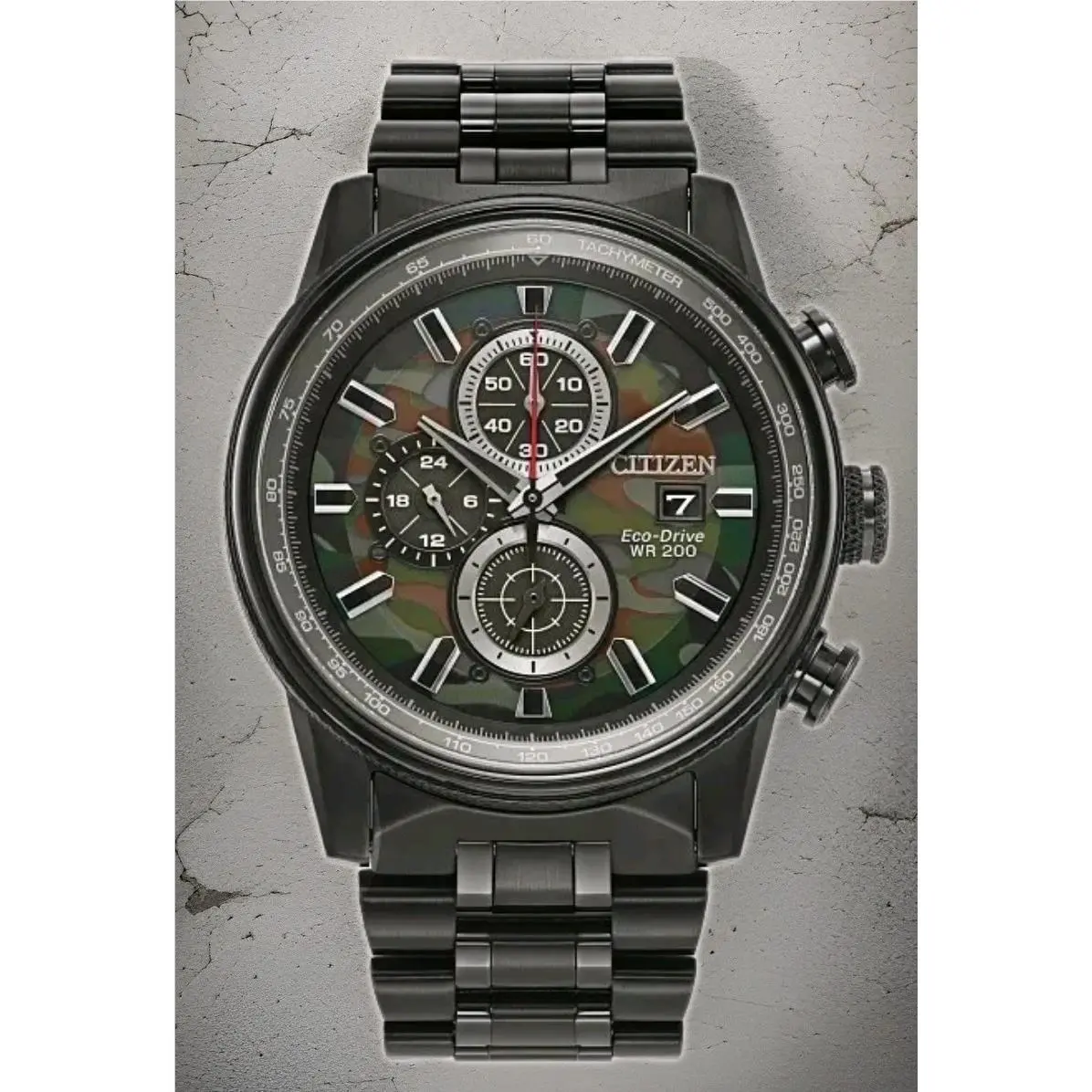 Nighthawk Green Camo Dial Stainless Steel Bracelet Watch CA0805-53X by Citizen
