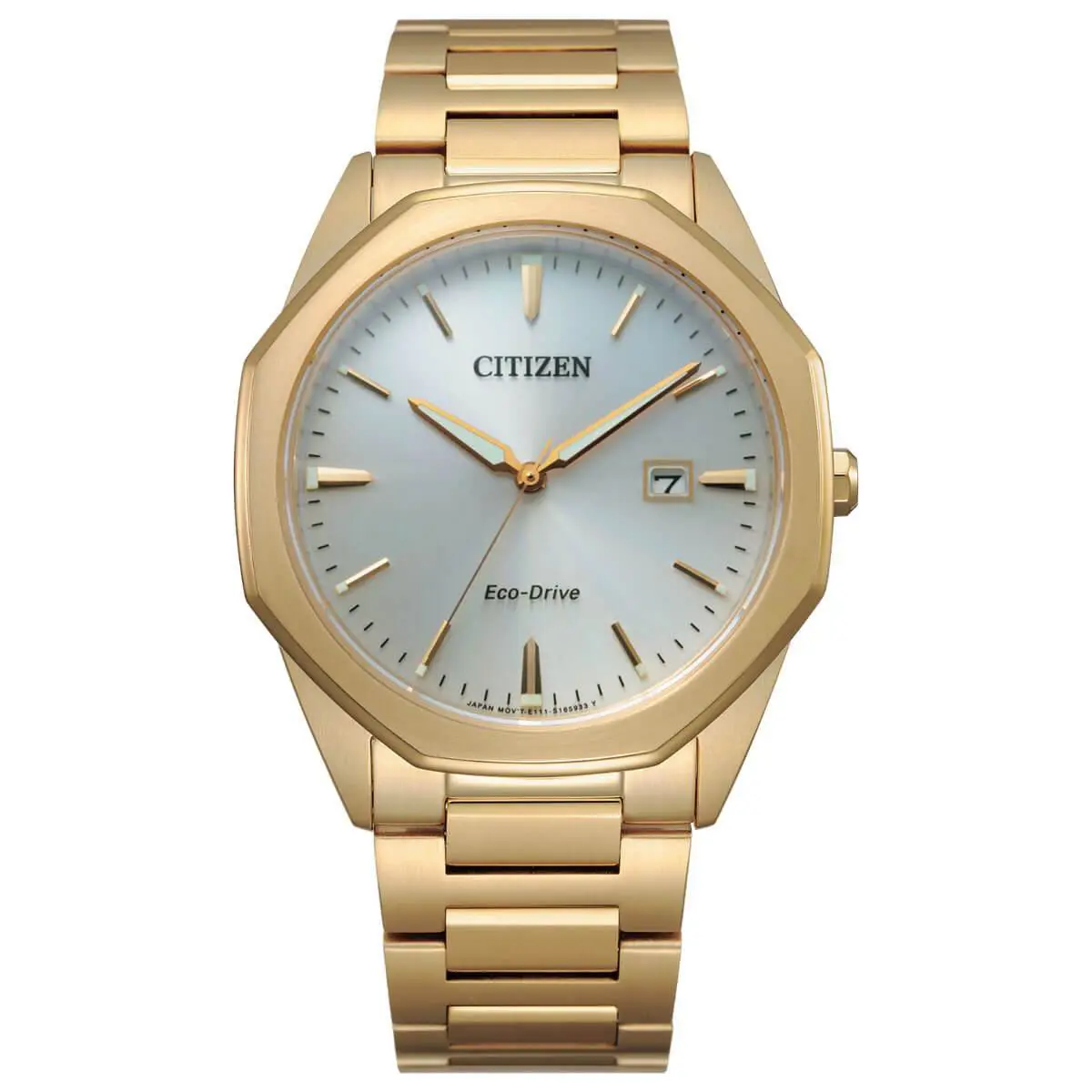 Citizen Men`s Watch Corso Silver Tone Dial Yellow Gold Steel Bracelet BM7492-57A - Dial: Silver, Band: Gold, Bezel: Gold