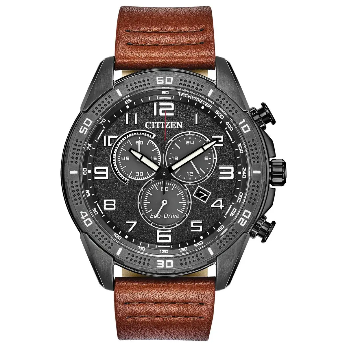 AR Eco-drive Sport Casual 45mm Black Stainless Steel Men`s Watch by Citizen