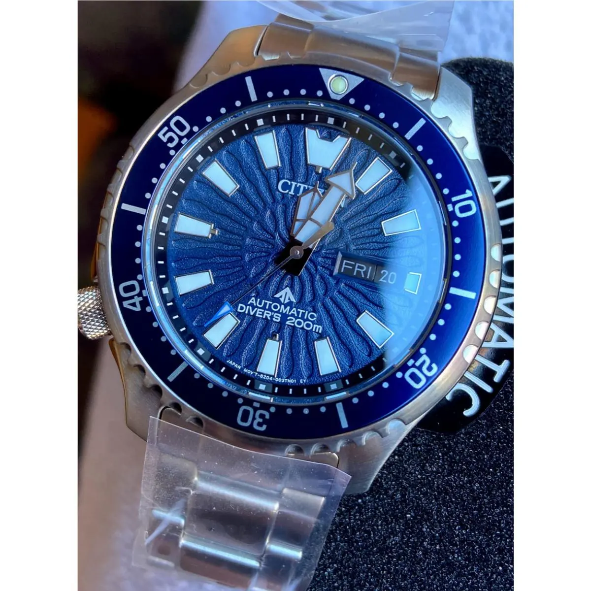 Citizen Promaster Automatic Sapphire Crystal NY0136-52L Blue Dial Diver`s Watch - Dial: Blue, Band: Silver, Bezel: Blue
