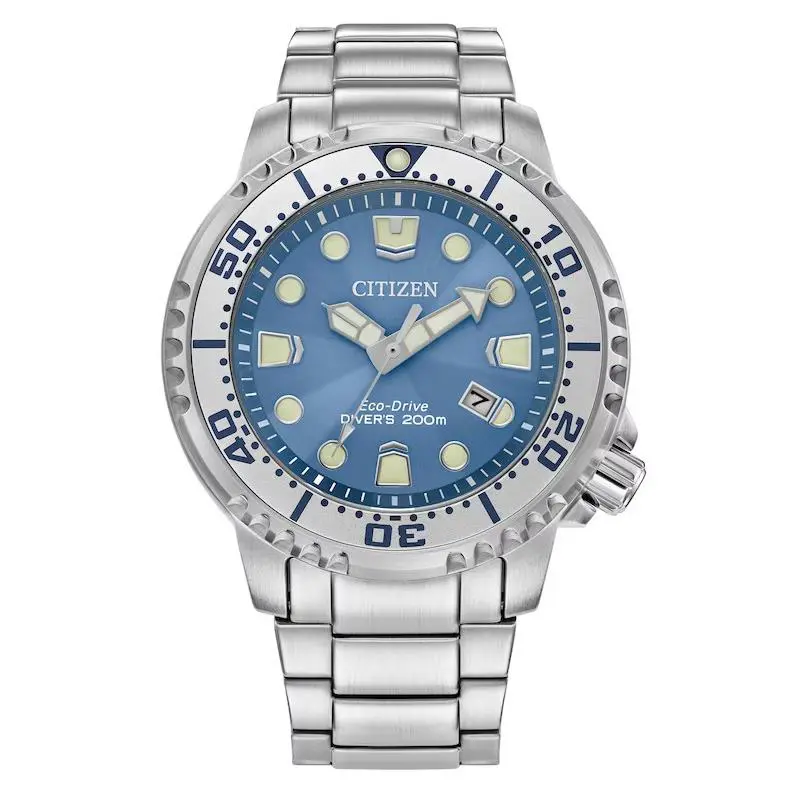 Citizen BN0165-55L Promaster Blue Dial Silver Stainless Bracelet Mens Watch - SILVER, Dial: Blue, Band: Blue