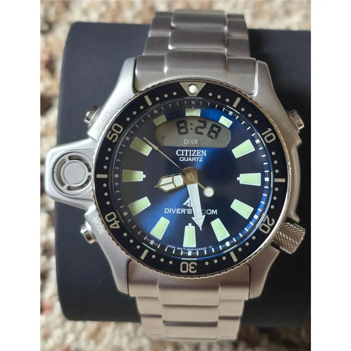 Promaster Aqualand Blue Dial Depth Sensor Alarm Diver Watch JP2000-67L by Citizen
