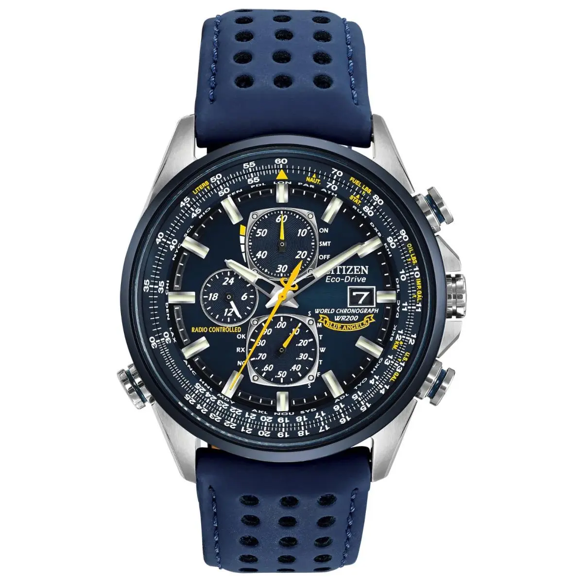 Citizen Eco-drive Blue Angels World Chronograph A-t Men`s Watch AT8020-03L