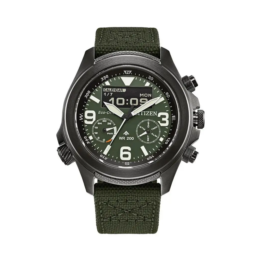 Citizen Men`s Promaster Land Analog-digital Green Dial Watch - JV1005-02W - Green