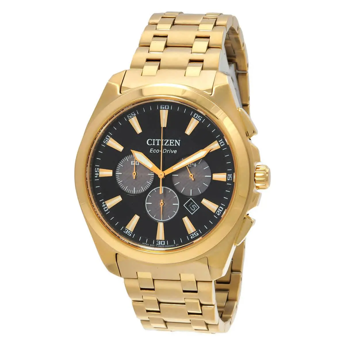 Citizen Peyten Chronograph Black Dial Men`s Watch CA4512-50E - Black, Dial: Black, Band: Gold-tone