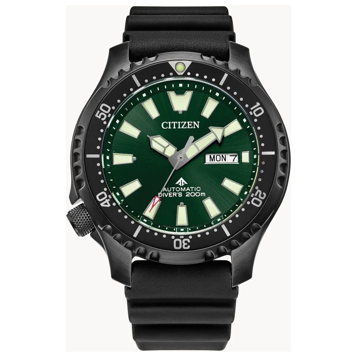 Citizen Promaster 44mm Black Stainless Steel Strap NY0155-07X - Dial: Green, Band: Black, Bezel: Black