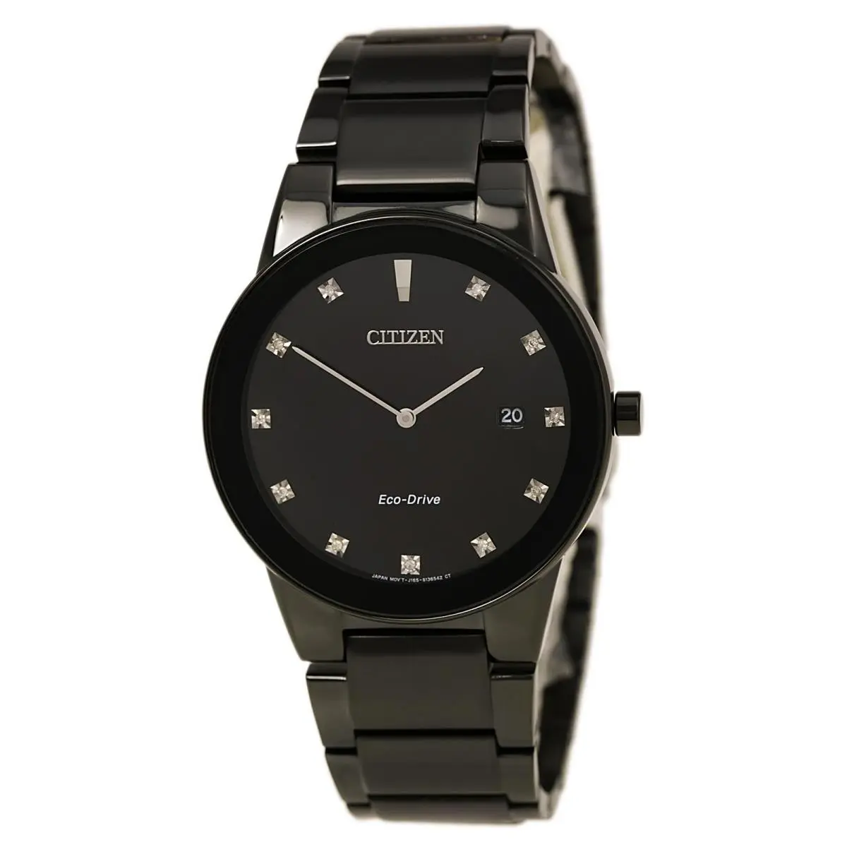 AU1065-58G Gent`s Axiom Diamond Black IP Steel Watch by Citizen