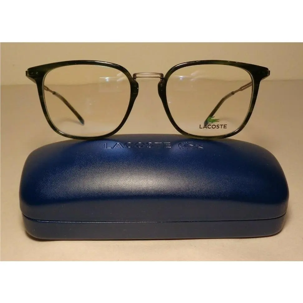 Lacoste L2853PC Havana Striped Green Men`s Eyeglass Frames