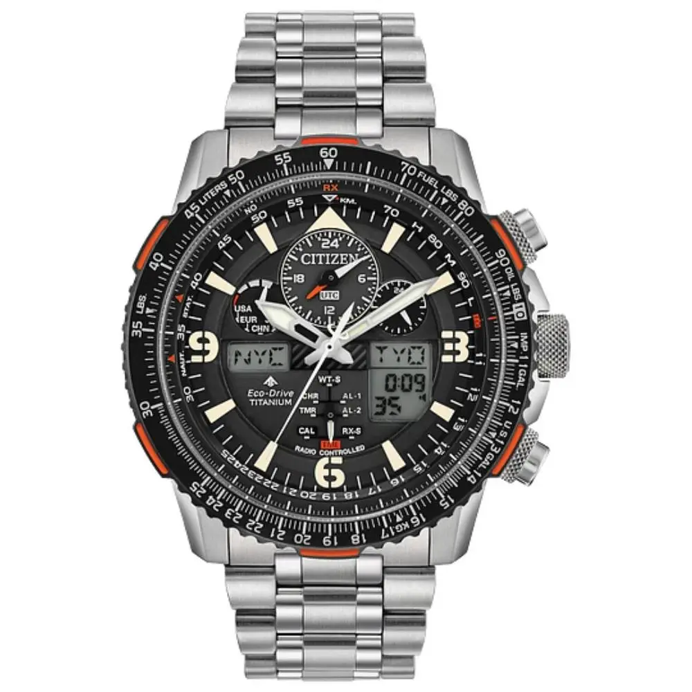 JY8108-53E Promaster Skyhawk A-t Titanium Black Dial Men`s Watch by Citizen
