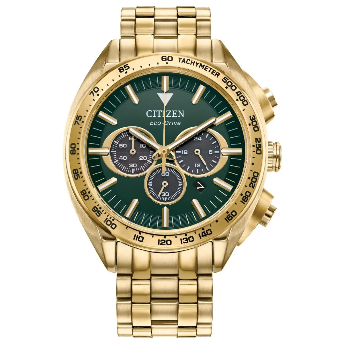 Citizen Eco-drive Carson Watch with Green Dial Stainless Steel Brace CA4542-59X