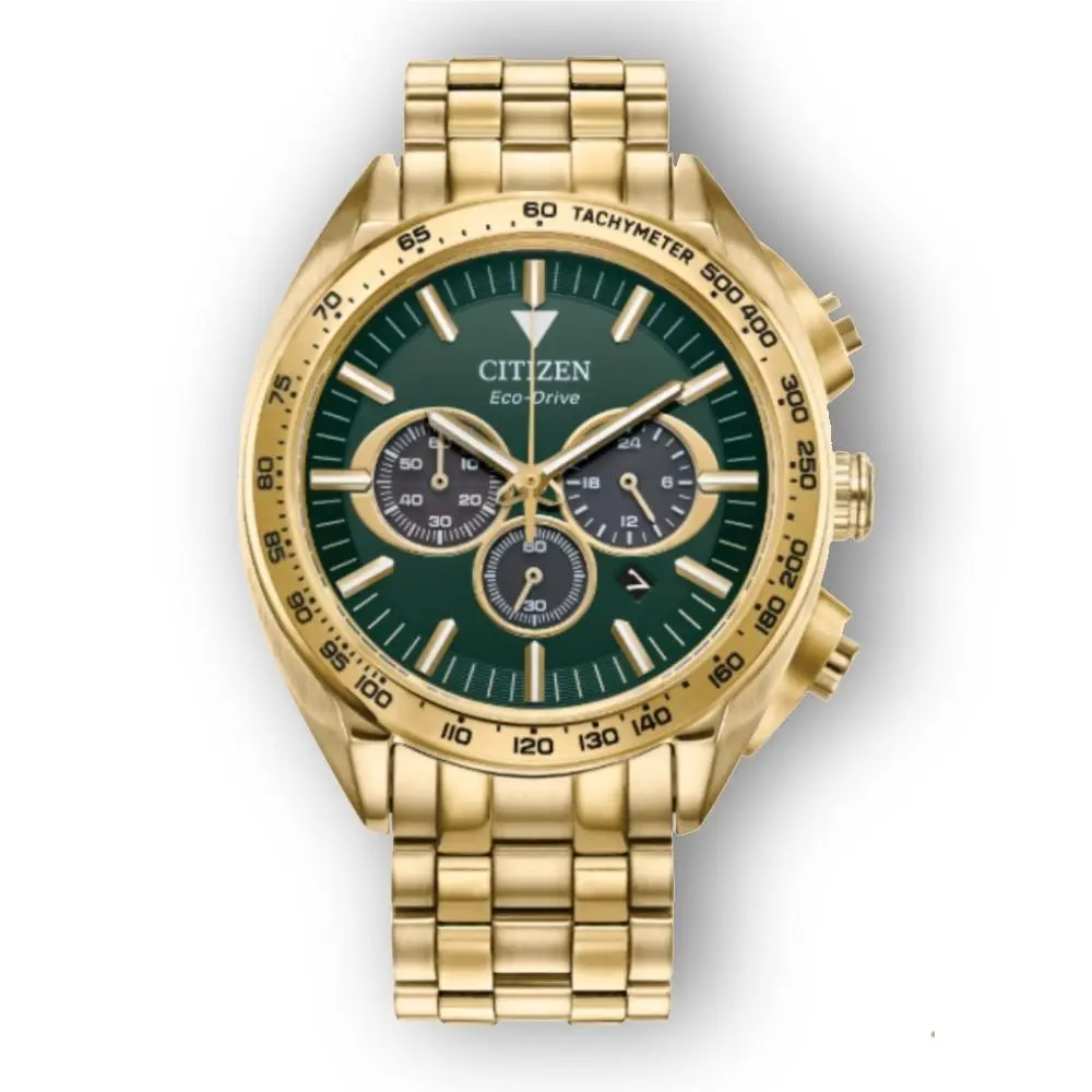 s Mens Eco-drive Chronograph Gold Stainless Steel Watch 43 MM CA4542-59X by Citizen